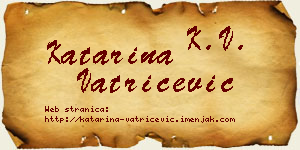 Katarina Vatrićević vizit kartica